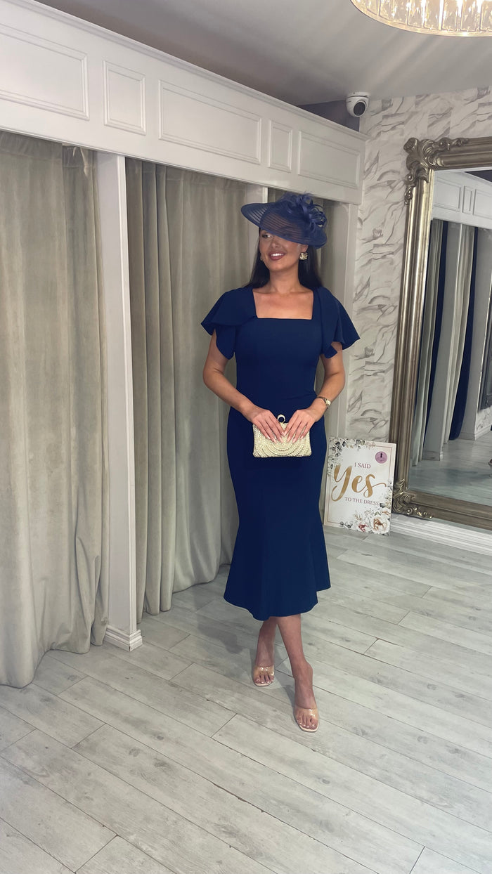 "Mona" Dress In Navy Blue