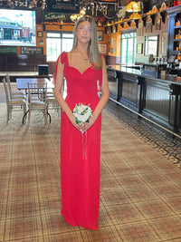 “Romy” Bridesmaid Dress In Rouge