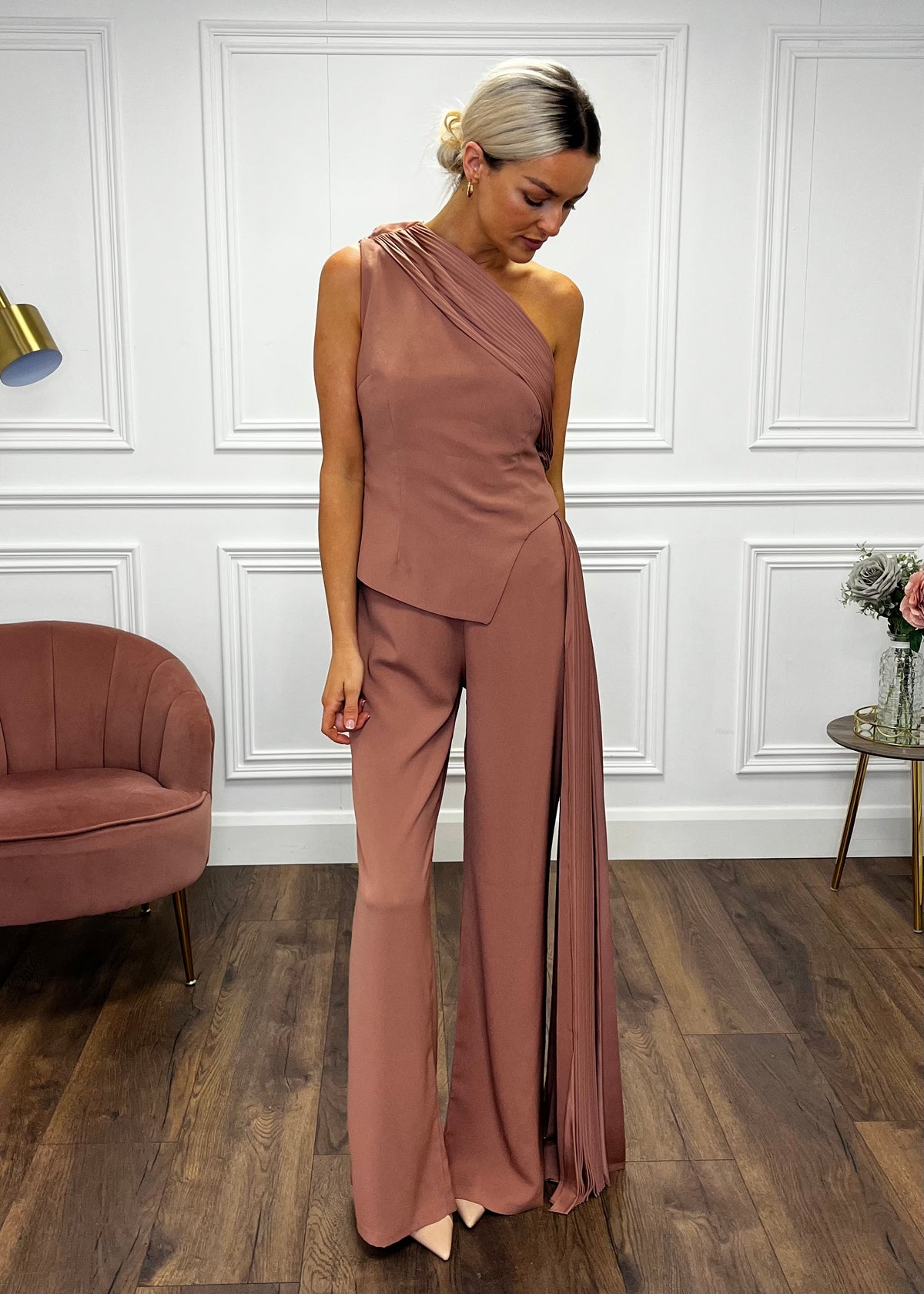 “Kiera” Jumpsuit in Dusty Pink