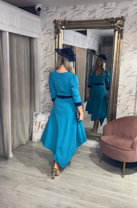 Turquoise Two Tone A-Line Dress