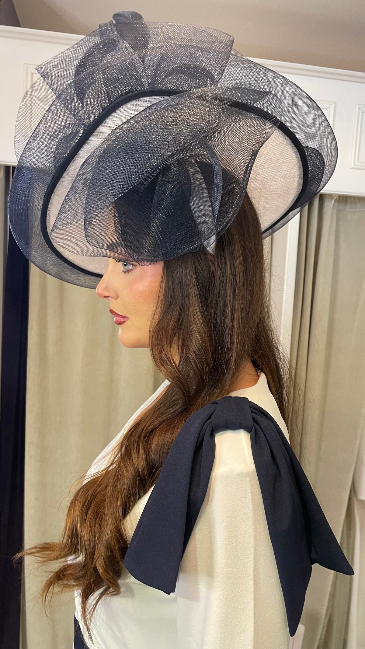 “Portia” In Navy & Cream.