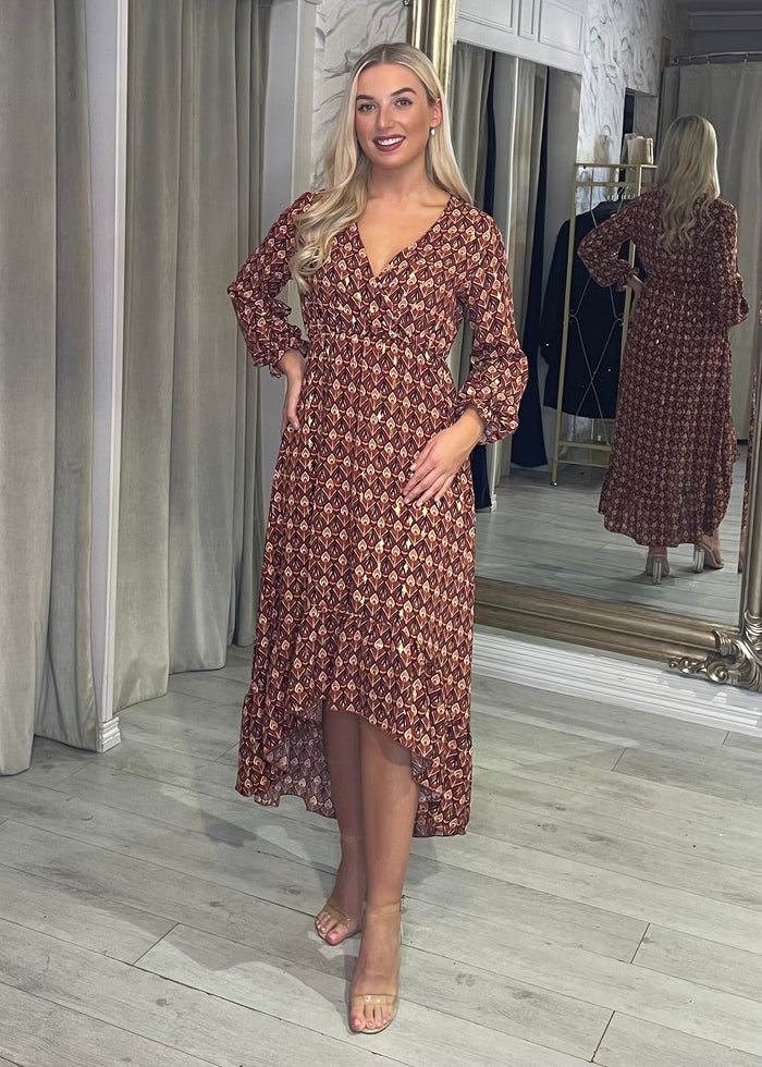 “Jasper” Dress In Rustic Print