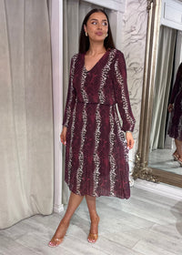 “Maggie” Dress In Mulberry Print