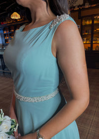 “Rumi” Bridesmaid Dress In Silver Fern