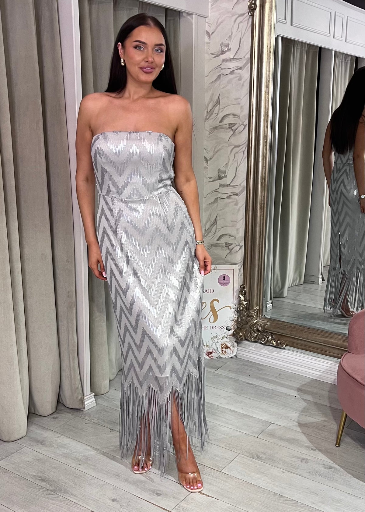“Madison” Dress In Silver