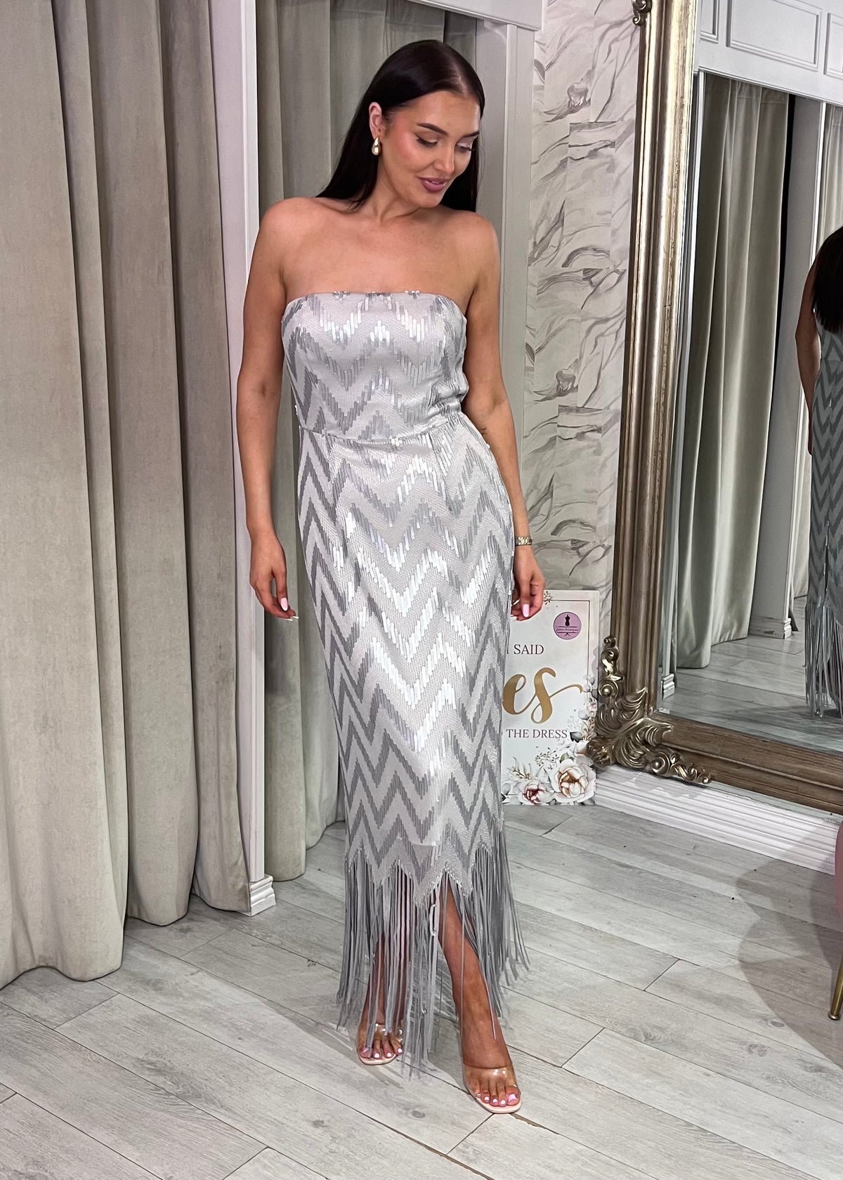 “Madison” Dress In Silver