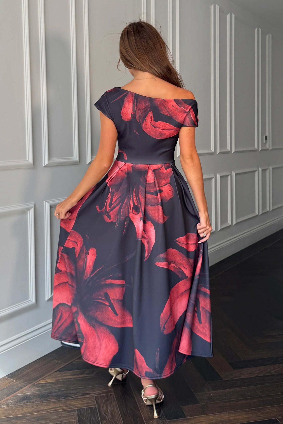 “Betty” Dress In Black Floral