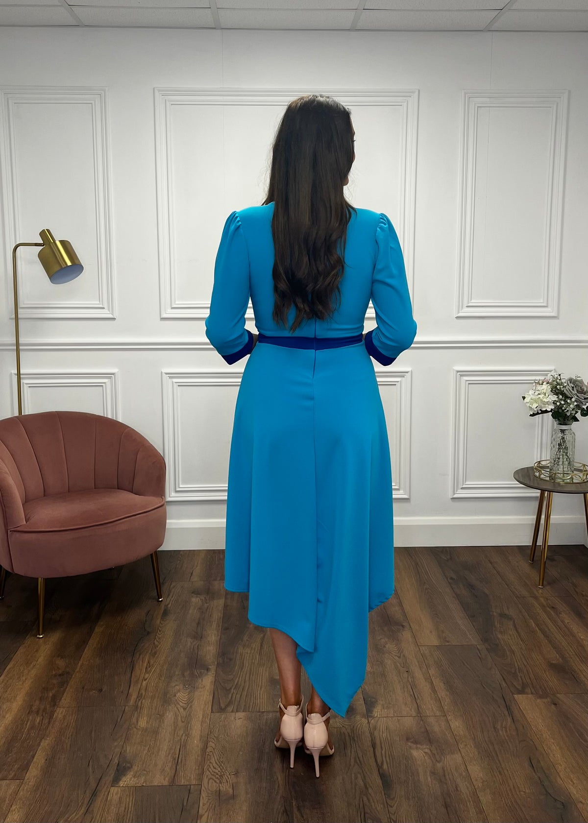 Turquoise Two Tone A-Line Dress