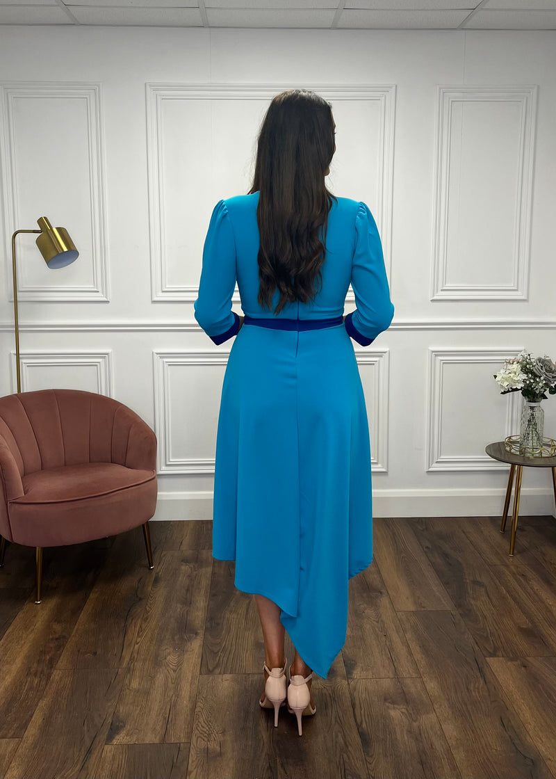 Turquoise Two Tone A-Line Dress