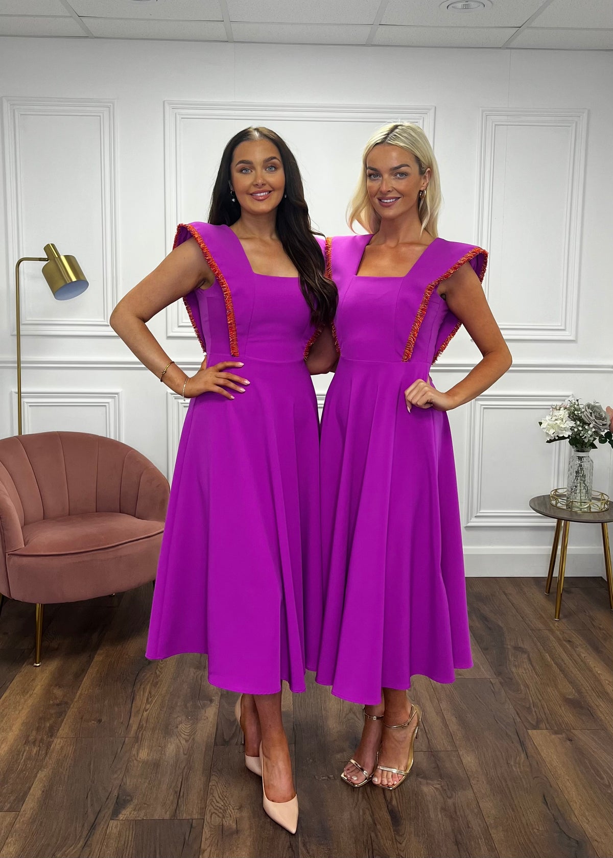 “Kelsie” Dress In Magenta