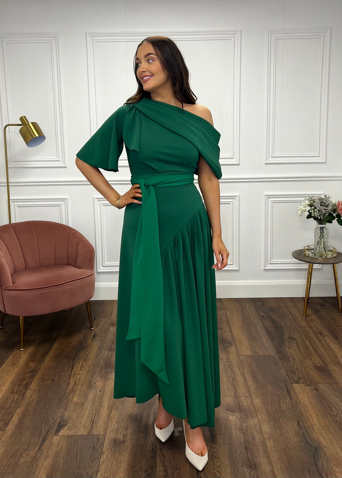 Francesca Dress In Green Pure Boutique Francesca Dress In Green Pure Boutique