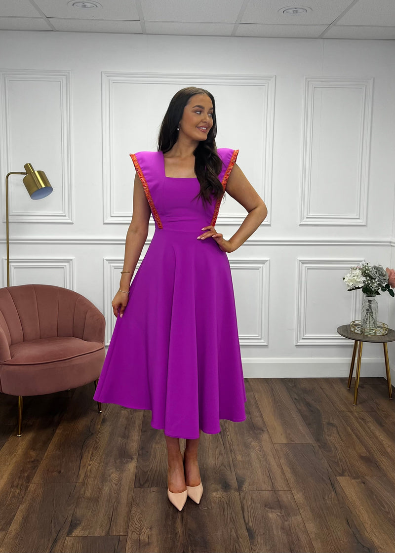 “Kelsie” Dress In Magenta