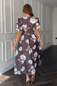 “Elowin” Dress In Brown Floral