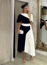 "Francesca" Dress In Navy & White