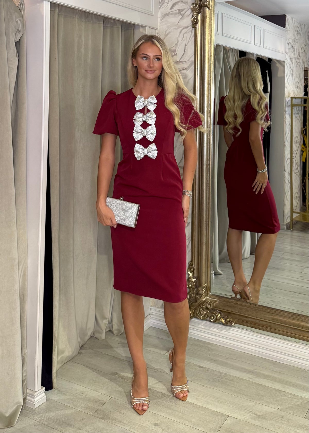 "Lipsy" Dress In Burgundy