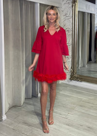 "Elliana" Dress In Red