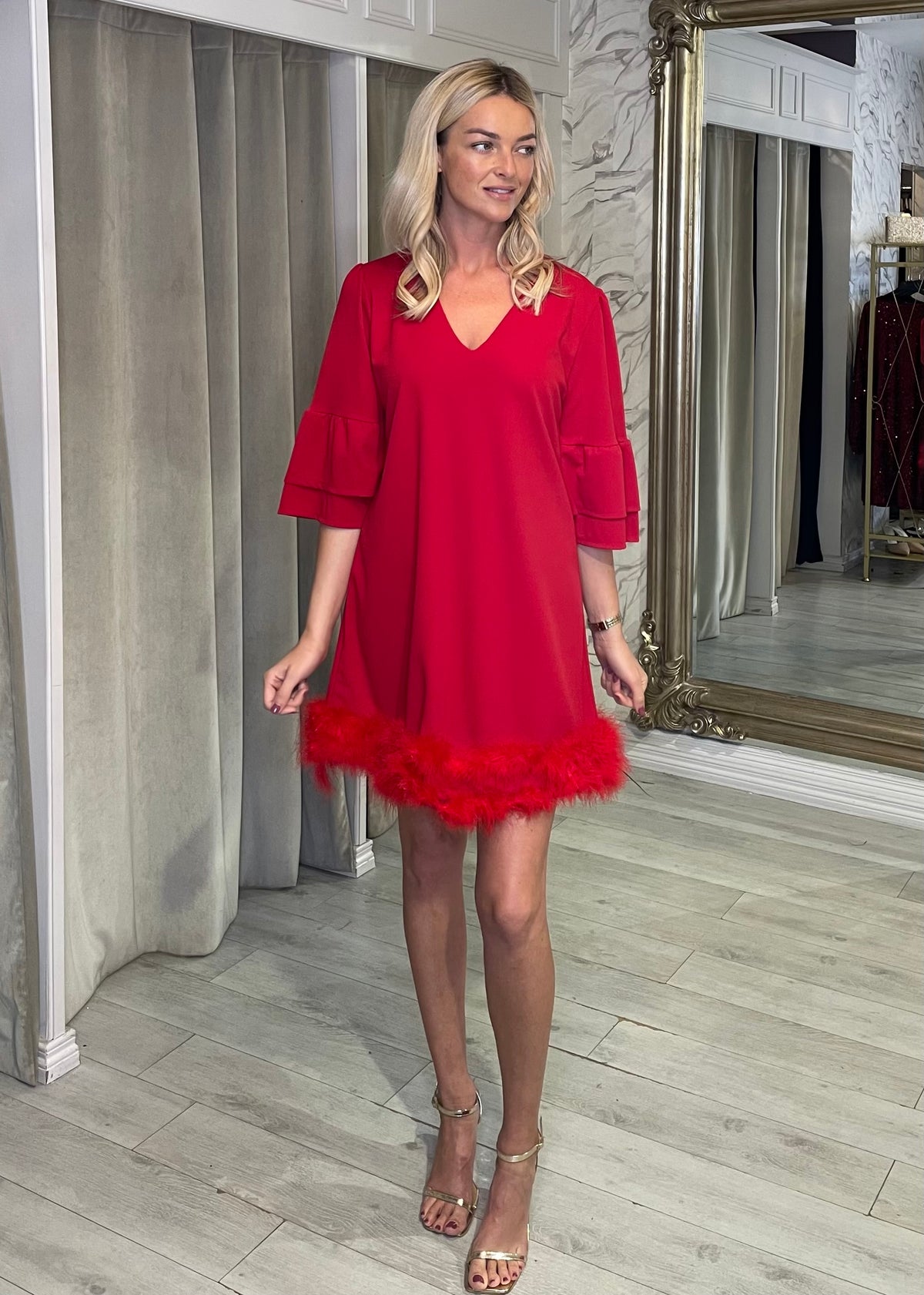 "Elliana" Dress In Red