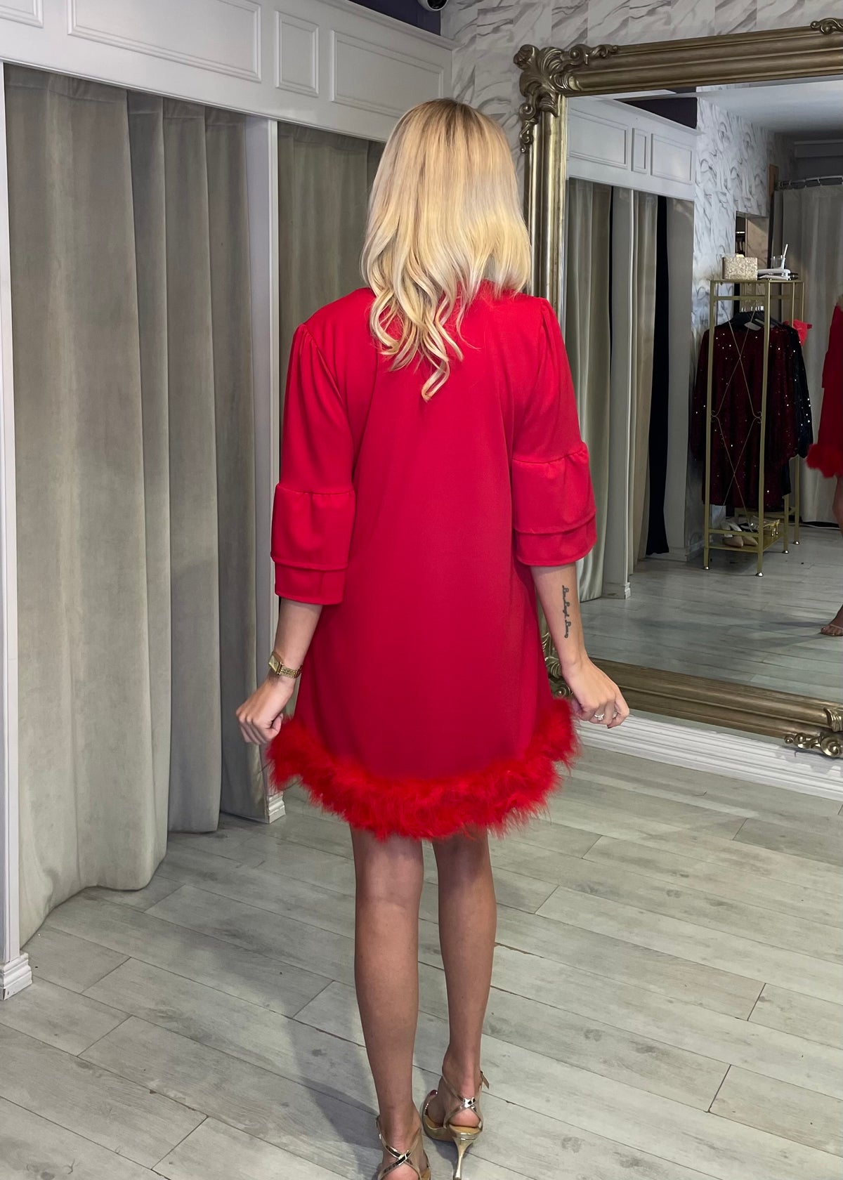"Elliana" Dress In Red