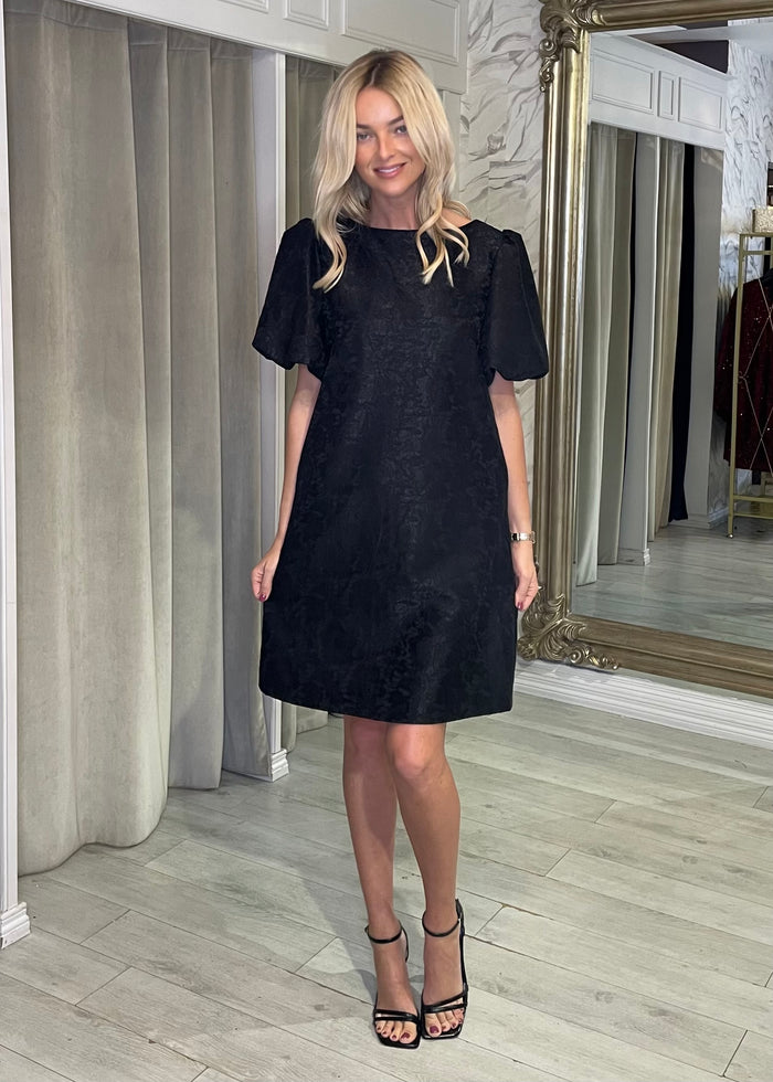 “Darla” Dress In Black Jacquard
