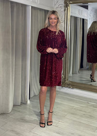 “Izzy” Dress In Burgundy