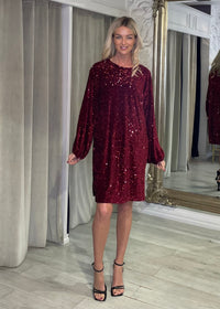 “Izzy” Dress In Burgundy