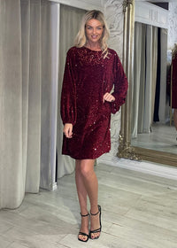 “Izzy” Dress In Burgundy