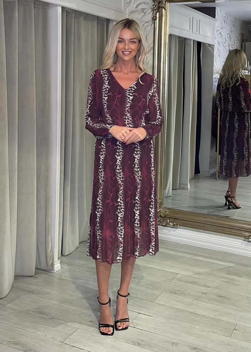 “Maggie” Dress In Mulberry Print