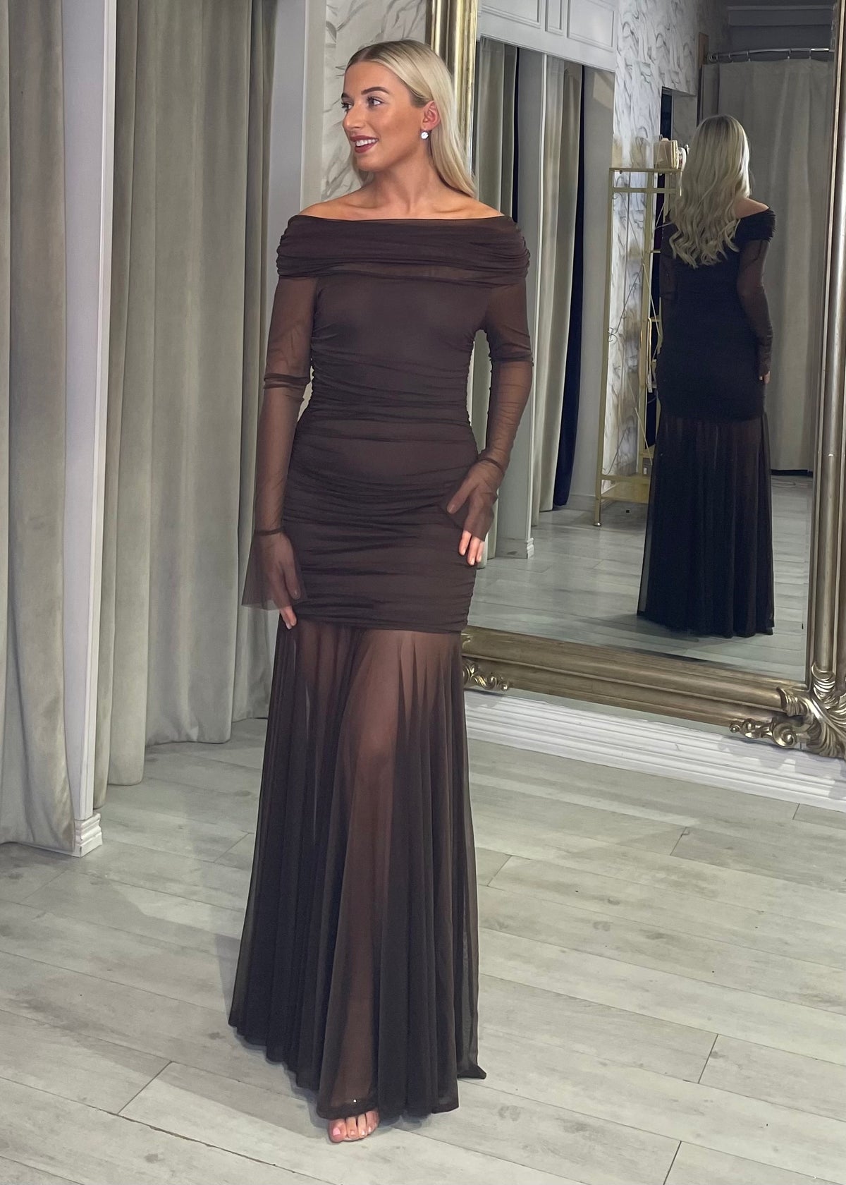 "Ayla" Dress In Brown