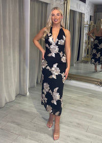 “Alima” Dress In Black & Gold