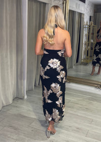 “Alima” Dress In Black & Gold