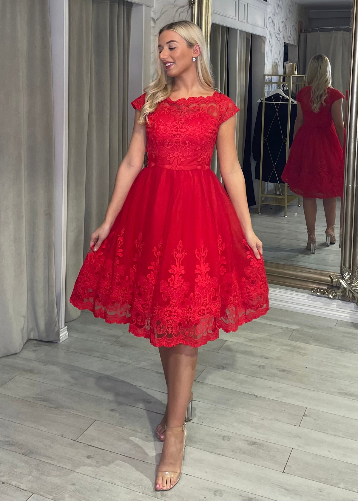 "Lacy" Dress In Red