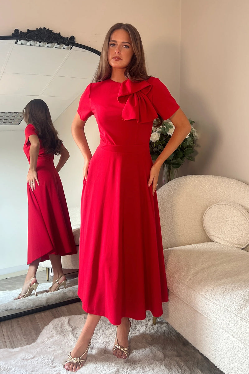 “Minta” Dress In Red