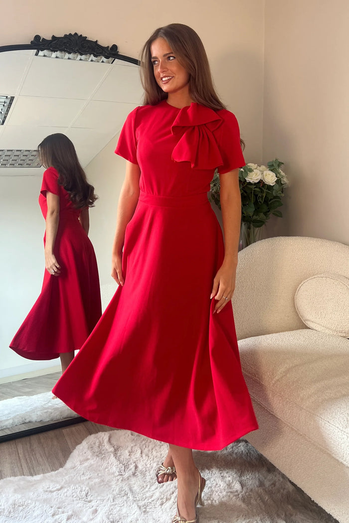 “Minta” Dress In Red