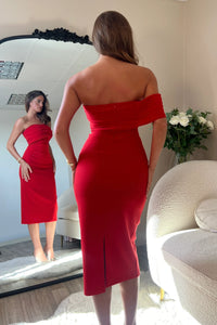 “Sabrina” Dress In Red