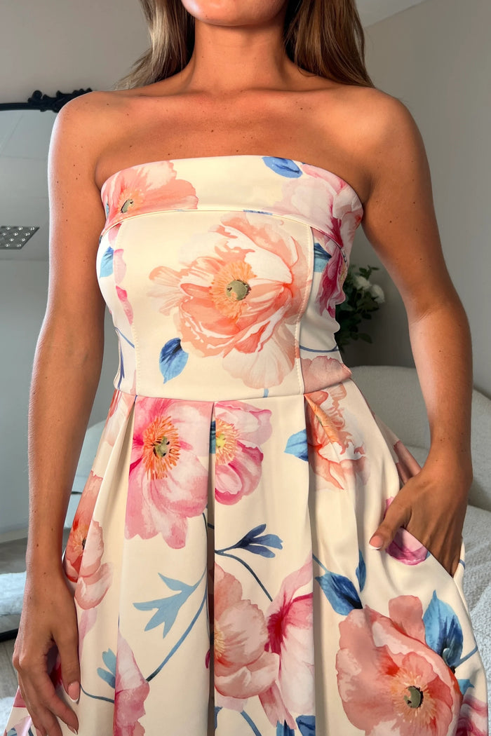 “Danni” Dress With Pink Floral Print