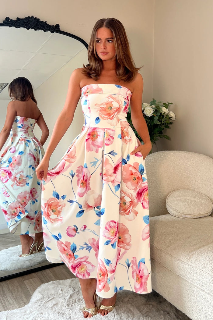 “Danni” Dress With Pink Floral Print