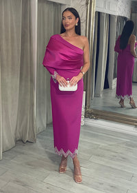 "Aurora" Dress In Cerise Pink
