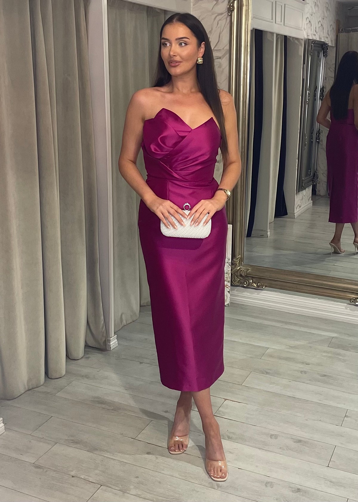 “Vanessa” Dress In Deep Pink