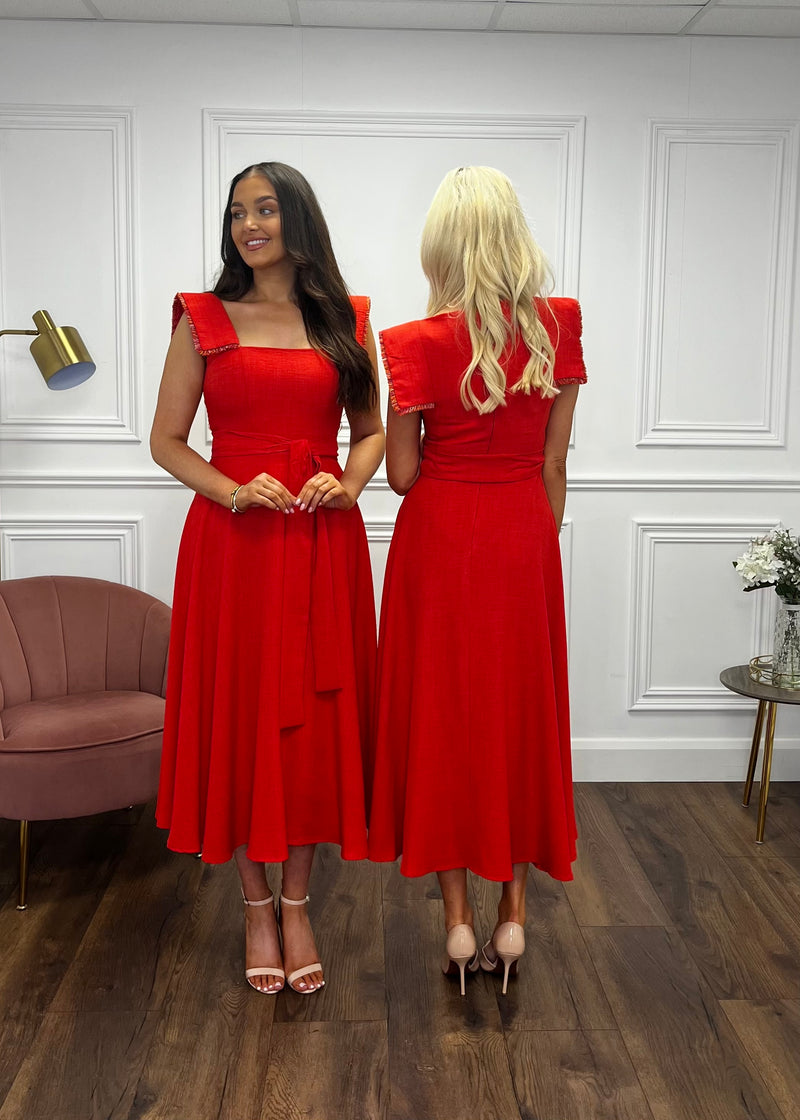 “Helena” Dress In Red