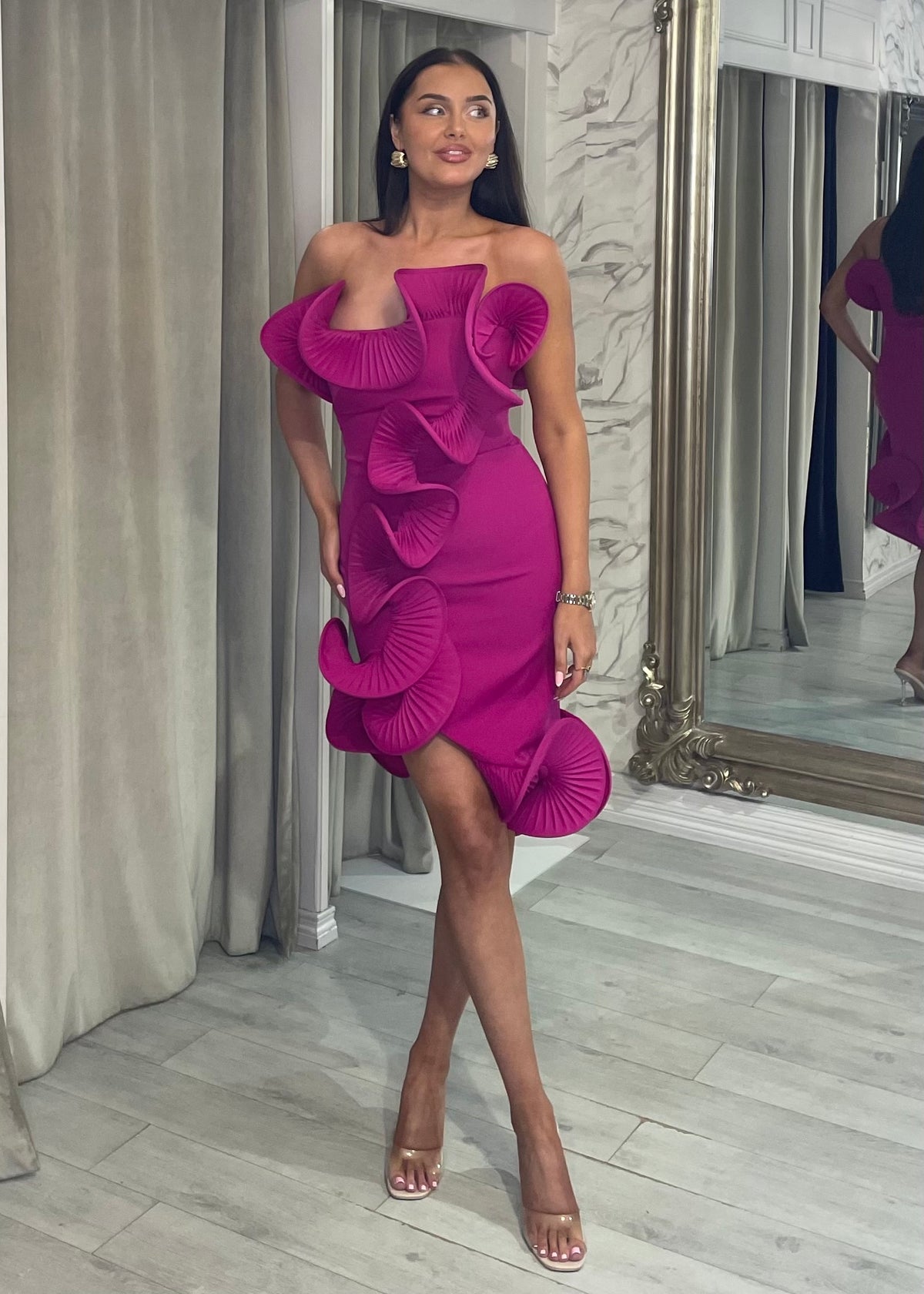 “Hazel” Dress In Magenta