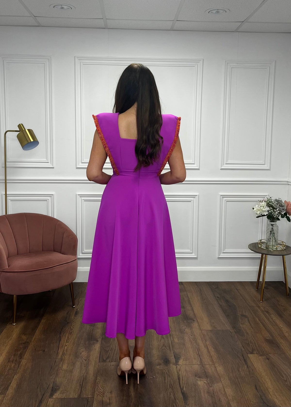 “Kelsie” Dress In Magenta