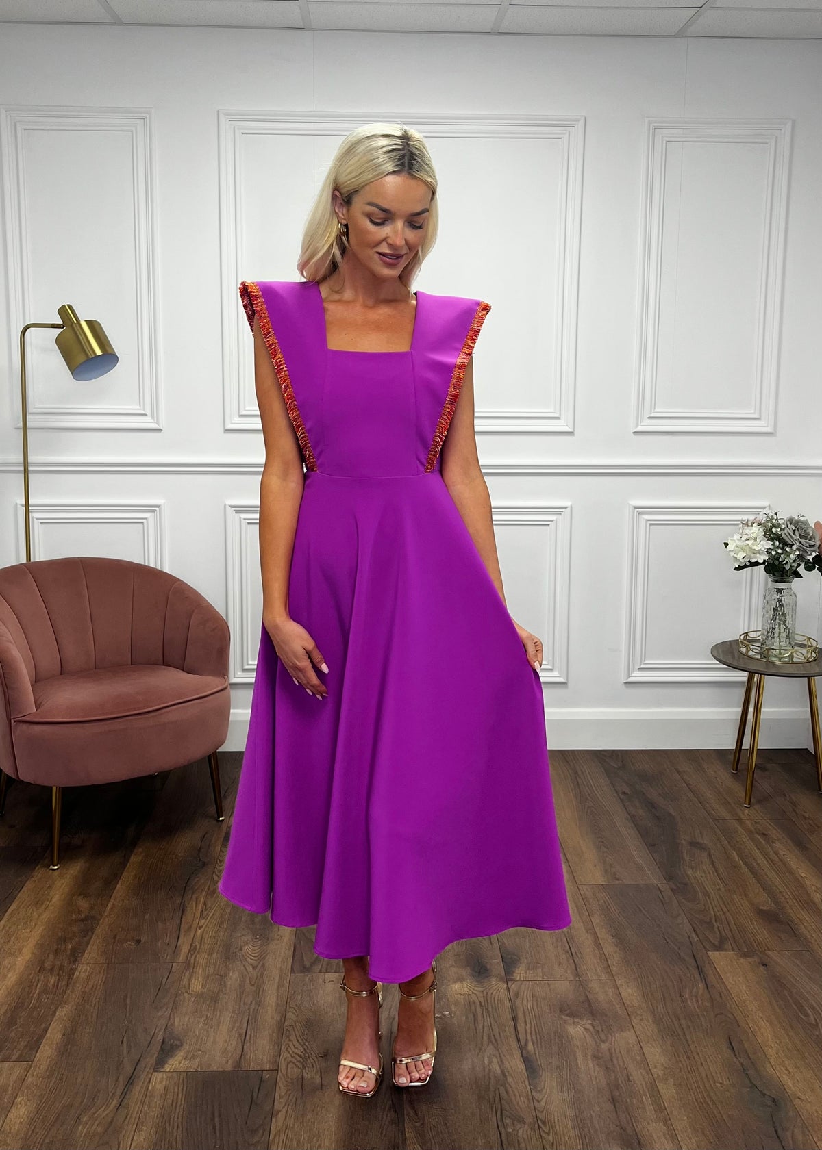 “Kelsie” Dress In Magenta
