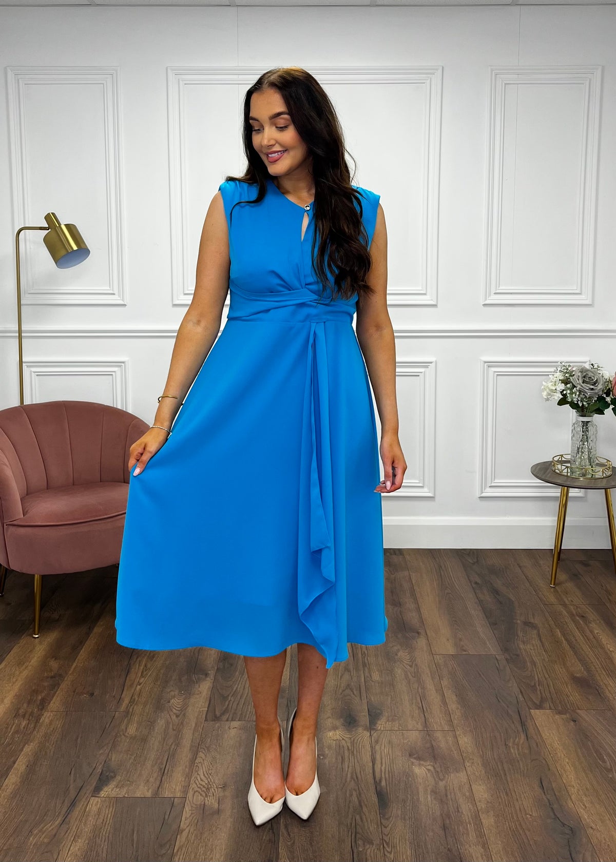 “Courtney” Dress In Turquoise