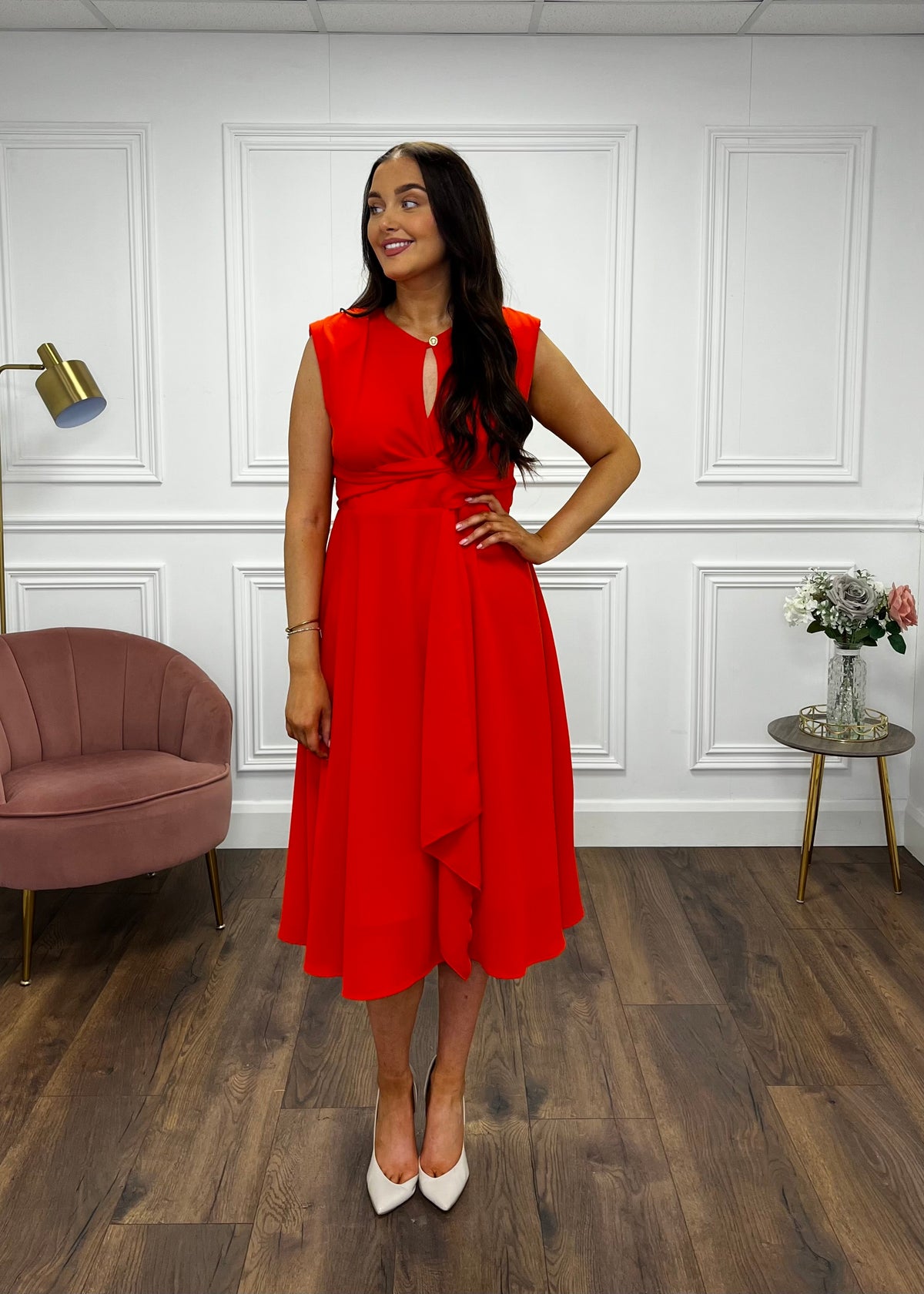“Courtney” Dress In Coral