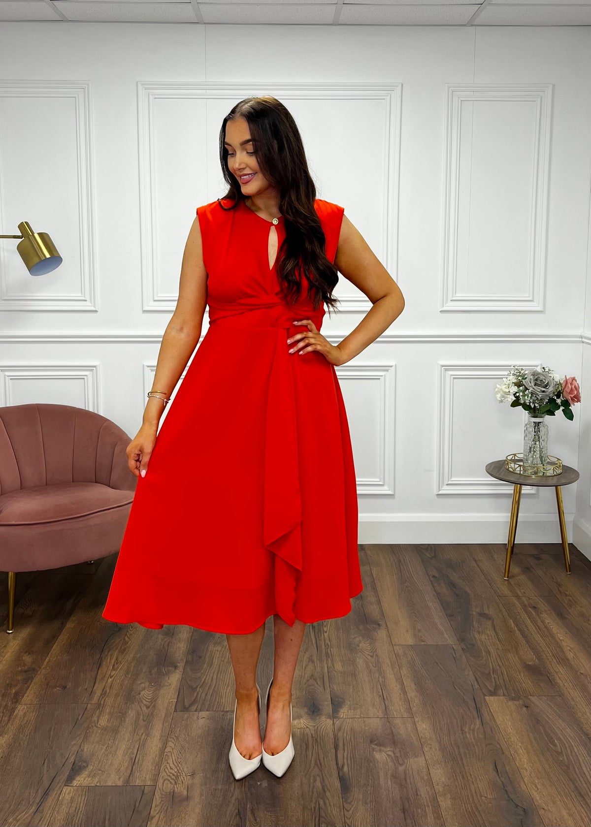 “Courtney” Dress In Coral