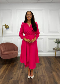 “Stacey” Wrap Dress In Pink