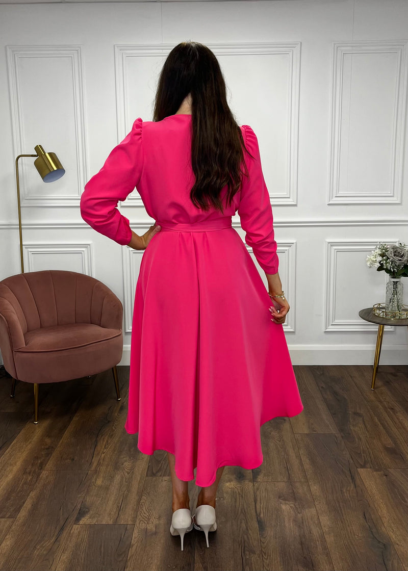 “Stacey” Wrap Dress In Pink