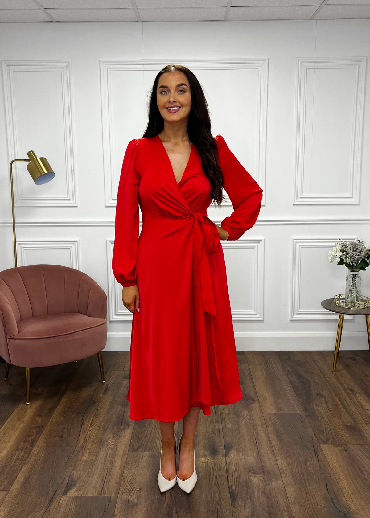 "Eliza" Dress In Red
