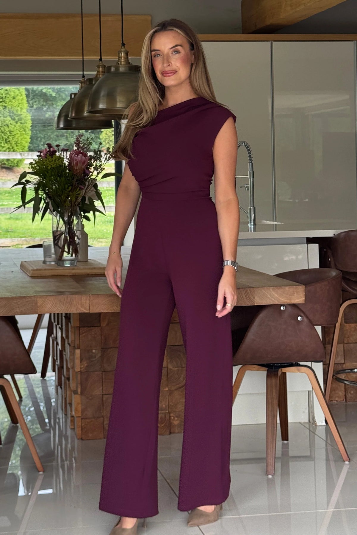 “Donna” Jumpsuit In Plum