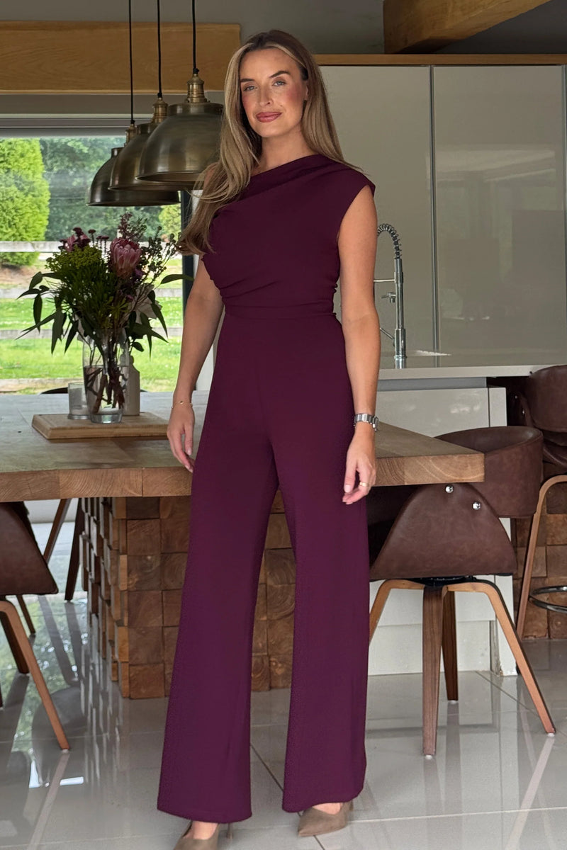 “Donna” Jumpsuit In Plum
